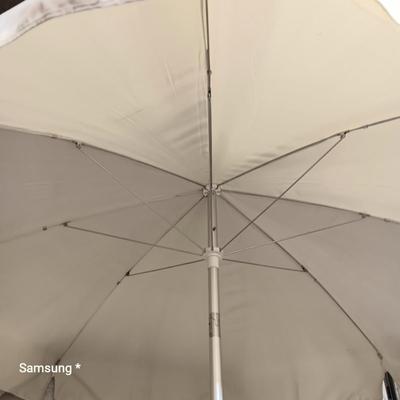 White Patio Umbrella with pole