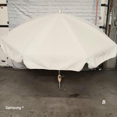 White Patio Umbrella with pole