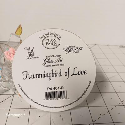 Glass Figurines - Hummingbird of Love
