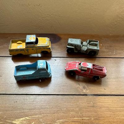 4 OLD METAL CARS