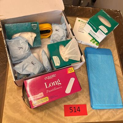 Box of pads, & wipes