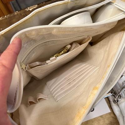 3 white purses