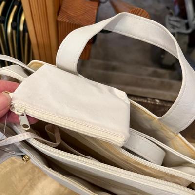 3 white purses