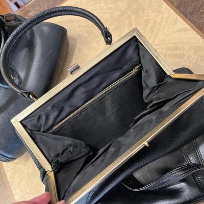 3 black purses