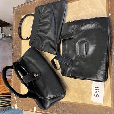 3 black purses