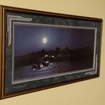 Framed Art Print Native American Theme Night Passage by Donald Vann