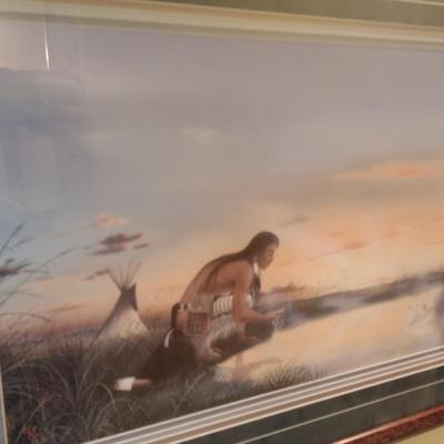 Framed Art Print Native American Theme Reflection by Donald Vann