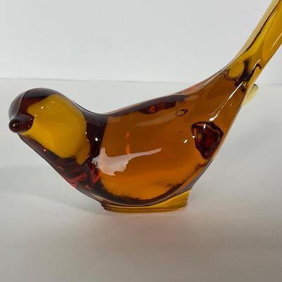 -108- FENTON | Marked Amber Happiness Bird Long Tail