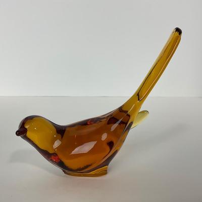 -108- FENTON | Marked Amber Happiness Bird Long Tail
