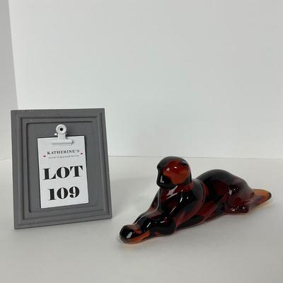 -109- HEISEY | By Mosser Imperial Marked Amber Panther