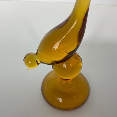 -112- VIKING | Mid Century Amber Long Tail Bird