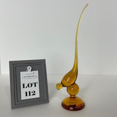 -112- VIKING | Mid Century Amber Long Tail Bird