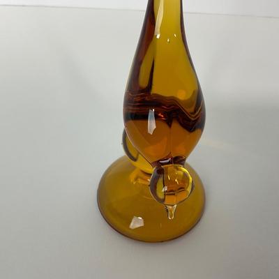 -112- VIKING | Mid Century Amber Long Tail Bird