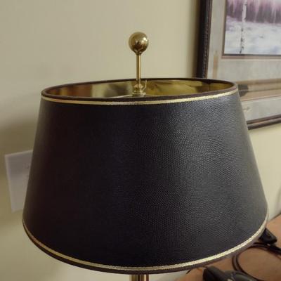 Brass Post and Marble Base Table Lamp