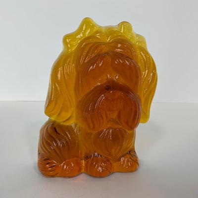 -114- VIKING | Amber Yorkie Dog Bookend