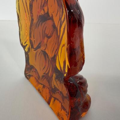-114- VIKING | Amber Yorkie Dog Bookend