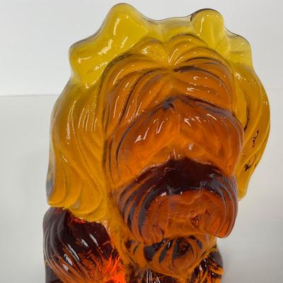 -114- VIKING | Amber Yorkie Dog Bookend