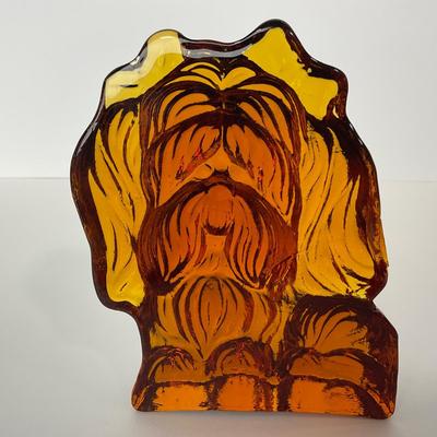 -114- VIKING | Amber Yorkie Dog Bookend