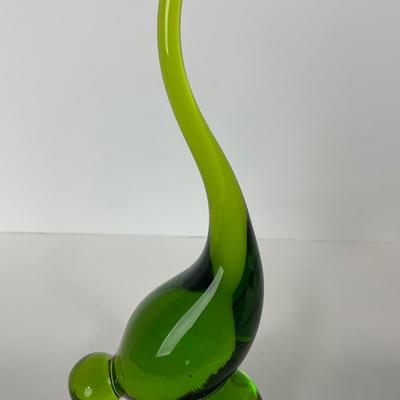 -117- VIKING | Mid Century Green Long Tail Bird