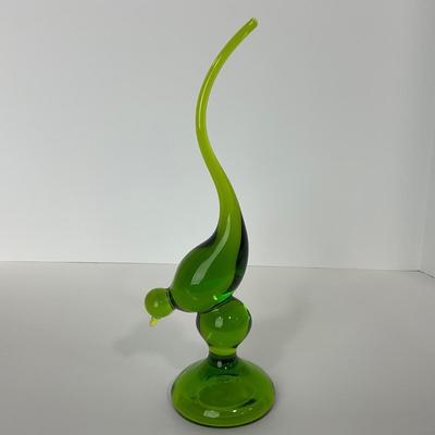 -117- VIKING | Mid Century Green Long Tail Bird