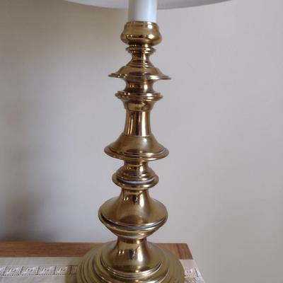 Pair of Matching Quality Heavy Brass Table Lamps