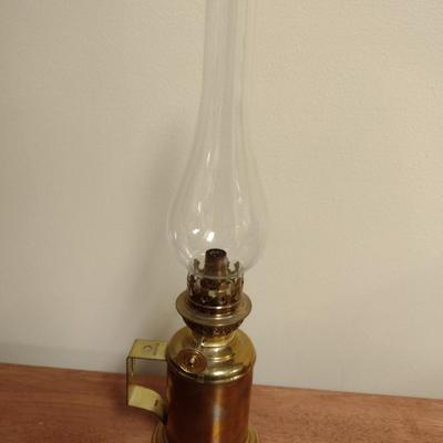 Brass Oil Lantern with Glass Shade