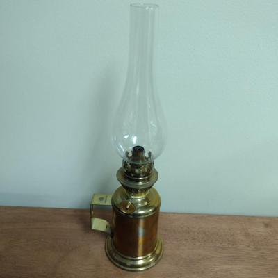 Brass Oil Lantern with Glass Shade