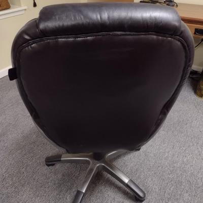 Upholstered Faux Leather Adjustable Swivel Office Chair