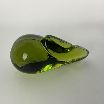 -122- FOSTORIA | Marked Green Glass Rabbit