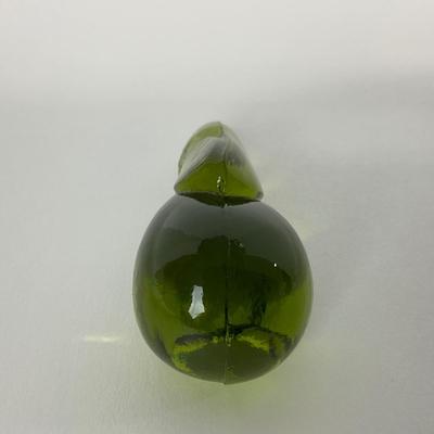 -122- FOSTORIA | Marked Green Glass Rabbit
