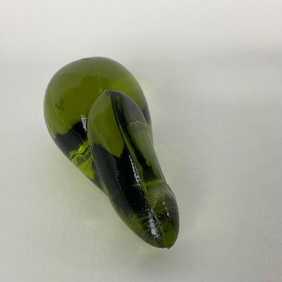 -122- FOSTORIA | Marked Green Glass Rabbit