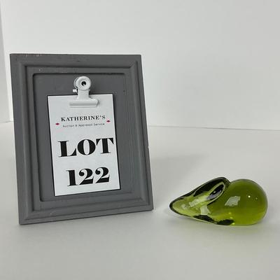 -122- FOSTORIA | Marked Green Glass Rabbit