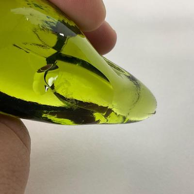 -122- FOSTORIA | Marked Green Glass Rabbit