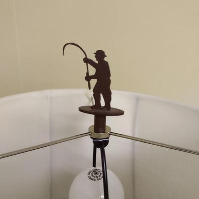 Resin Post Table Lamp with Fly Fisherman Finial