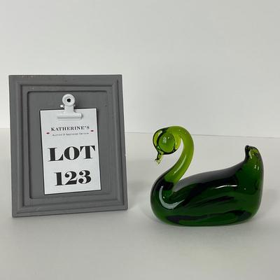 -123- PILGRIM | Green Swan Paperweight