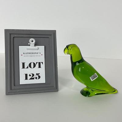 -125- BACCARAT | Green Sticker, Marked, & Signed Parrot