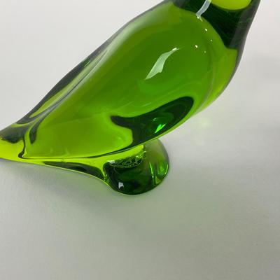 -125- BACCARAT | Green Sticker, Marked, & Signed Parrot