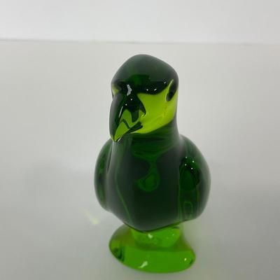 -125- BACCARAT | Green Sticker, Marked, & Signed Parrot