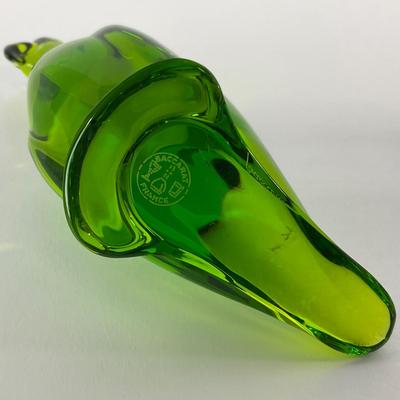 -125- BACCARAT | Green Sticker, Marked, & Signed Parrot