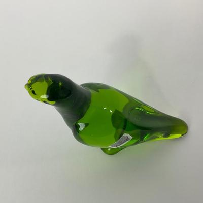 -125- BACCARAT | Green Sticker, Marked, & Signed Parrot