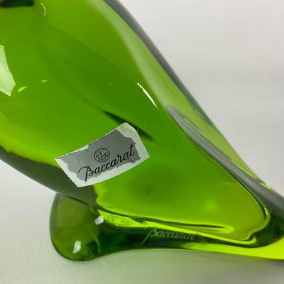 -125- BACCARAT | Green Sticker, Marked, & Signed Parrot
