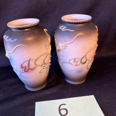 2 Small Moriage Dragonware Vases