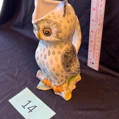Vintage Italy Owl Pitcher