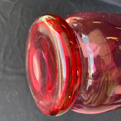 Cranberry Swirl Vase