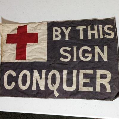 Rare World Sunday School Association flag ca, 1910