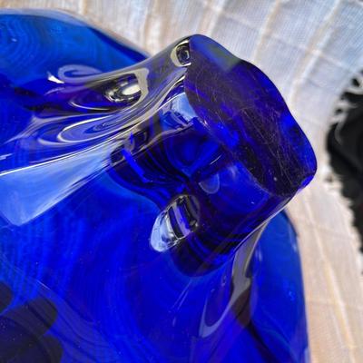 Murano Style Art Glass Blue Bowl