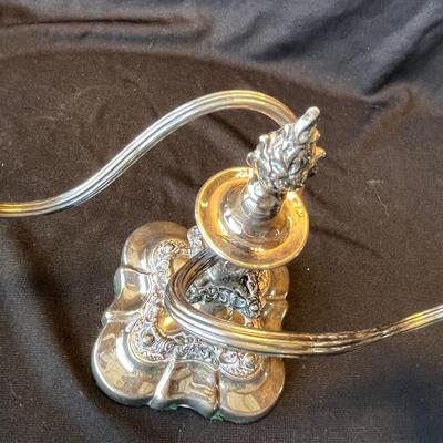 Rogers Baroque Silver Plated Double Candles