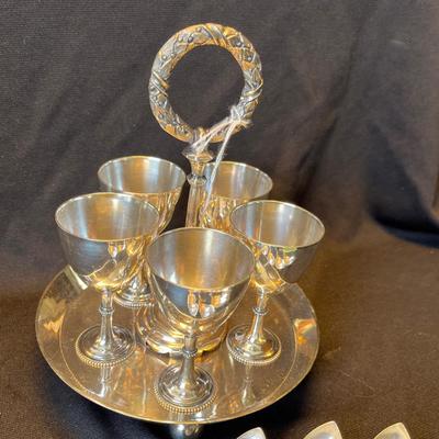 English Egg Set Silver Plated