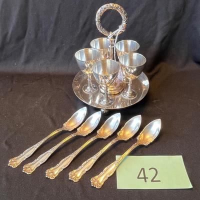 English Egg Set Silver Plated