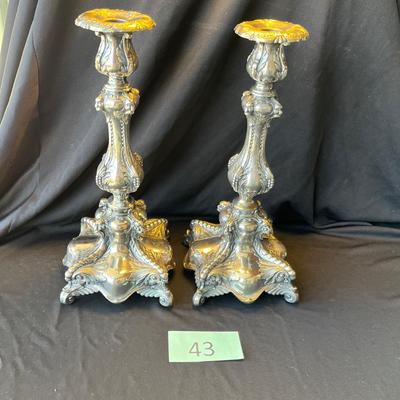 Antique Silver plated Candle Stick set